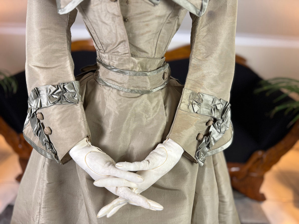 Antique Victorian Silk Gown, England, ca. 1868