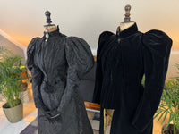 Victorian Silk Dress with Velvet Coat, ca. 1895 - Authentic American Antique Fashion