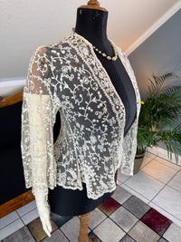 Edwardian White Embroidered Tulle Jacket, England, ca. 1906 – Decorative Overlay Garment