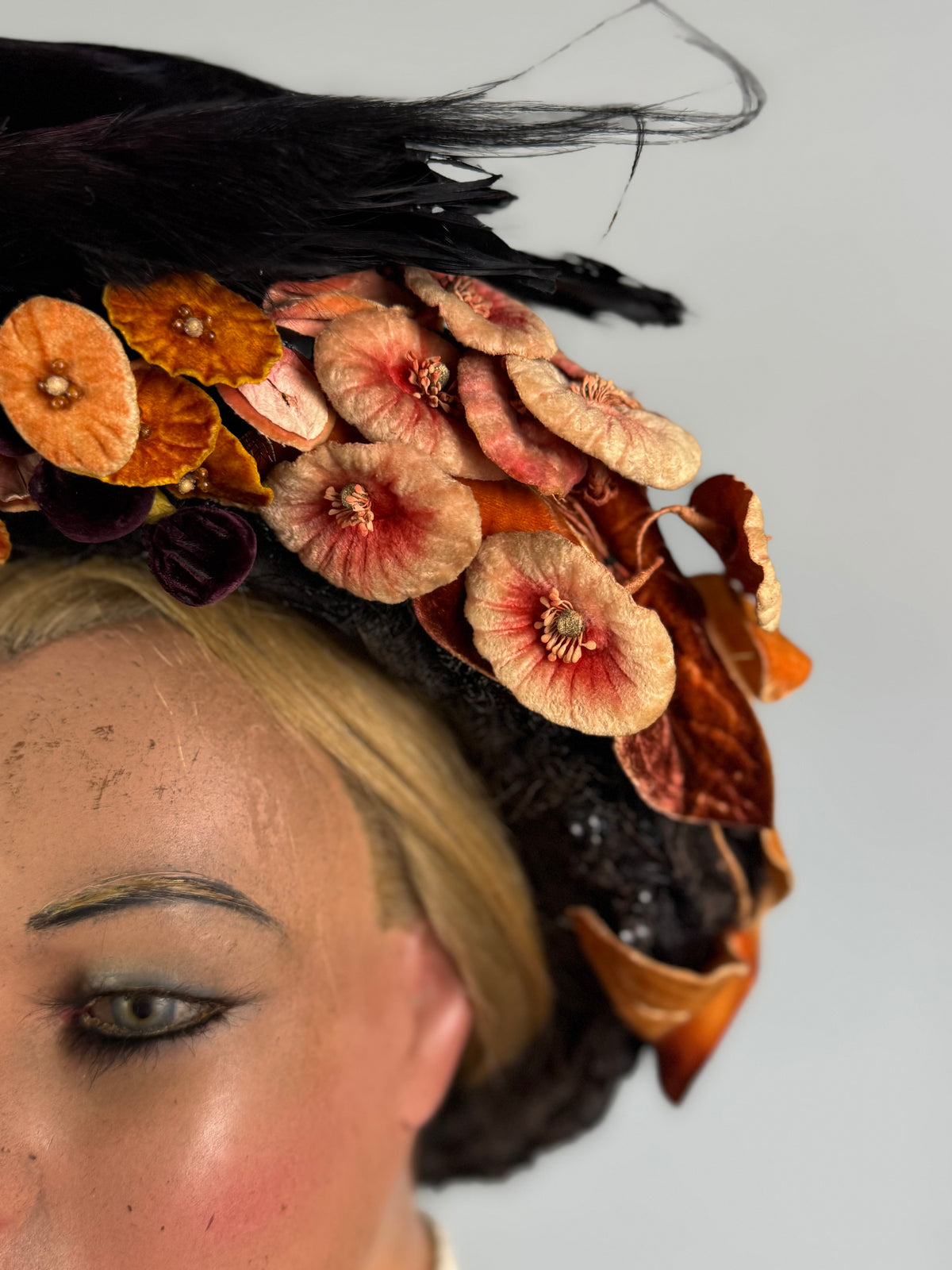 Antique Bird Hat, England, ca. 1904 – Edwardian Feather Trim Millinery