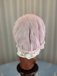 Casquette de boudoir violette antique, années 1920