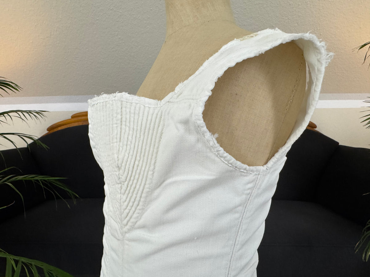 Corded Cotton Corset, ca. 1825–1830 – Regency Fashion, Rare Early 19th‑Century Example