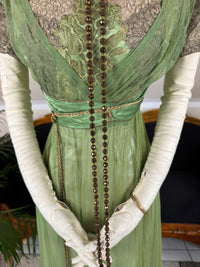 ALBERT FRANCK Jugendstil Abendkleid, Frankfurt am Main, ca. 1911 – Seltenes Hoflieferantenkleid