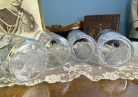 Four Large Water Glasses, Kaiser Wilhelm II, ca. 1890