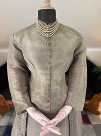RILEY Silk Day Dress with Swallowtail Bodice, Stamford, ca. 1867