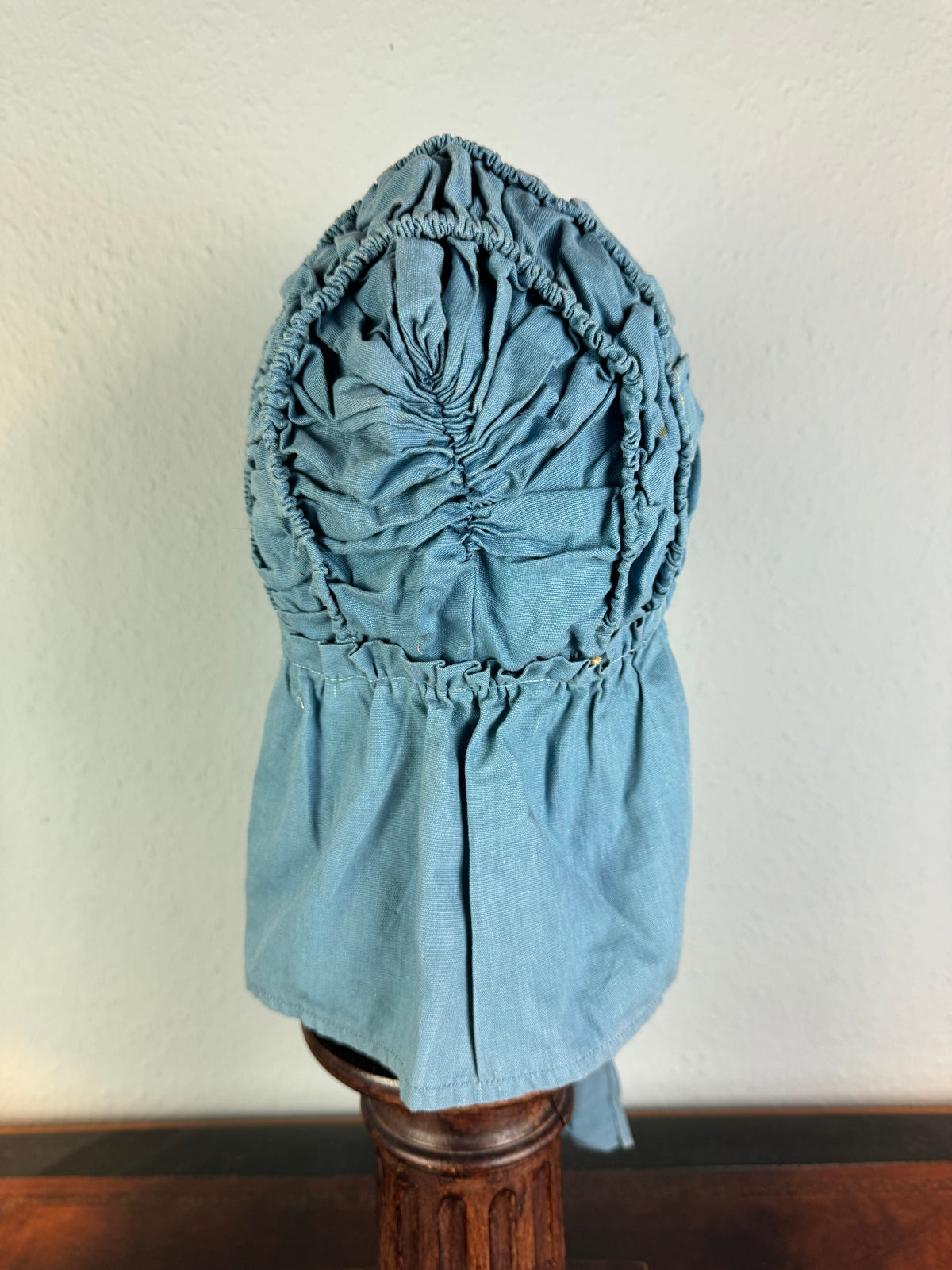 Antique Victorian Blue Cotton Sunbonnet, ca. 1900