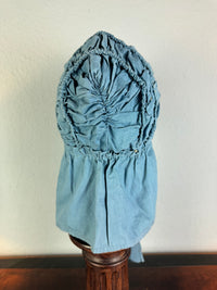 Antique Victorian Blue Cotton Sunbonnet, ca. 1900