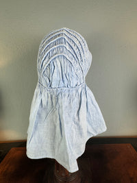 Antique Victorian Light‑Blue Quilted Cotton Sunbonnet, ca. 1900