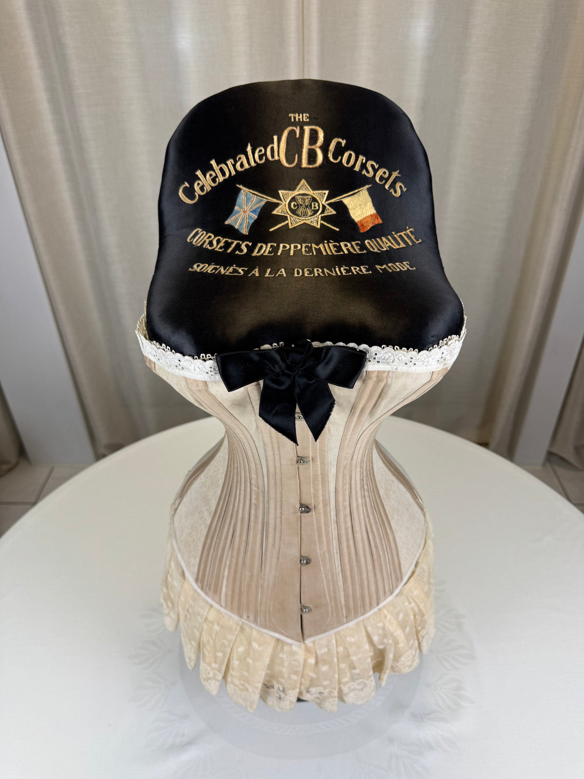 Extremely Rare CB Corset Display, ca. 1880 – Original Victorian Corset Under Glass Dome