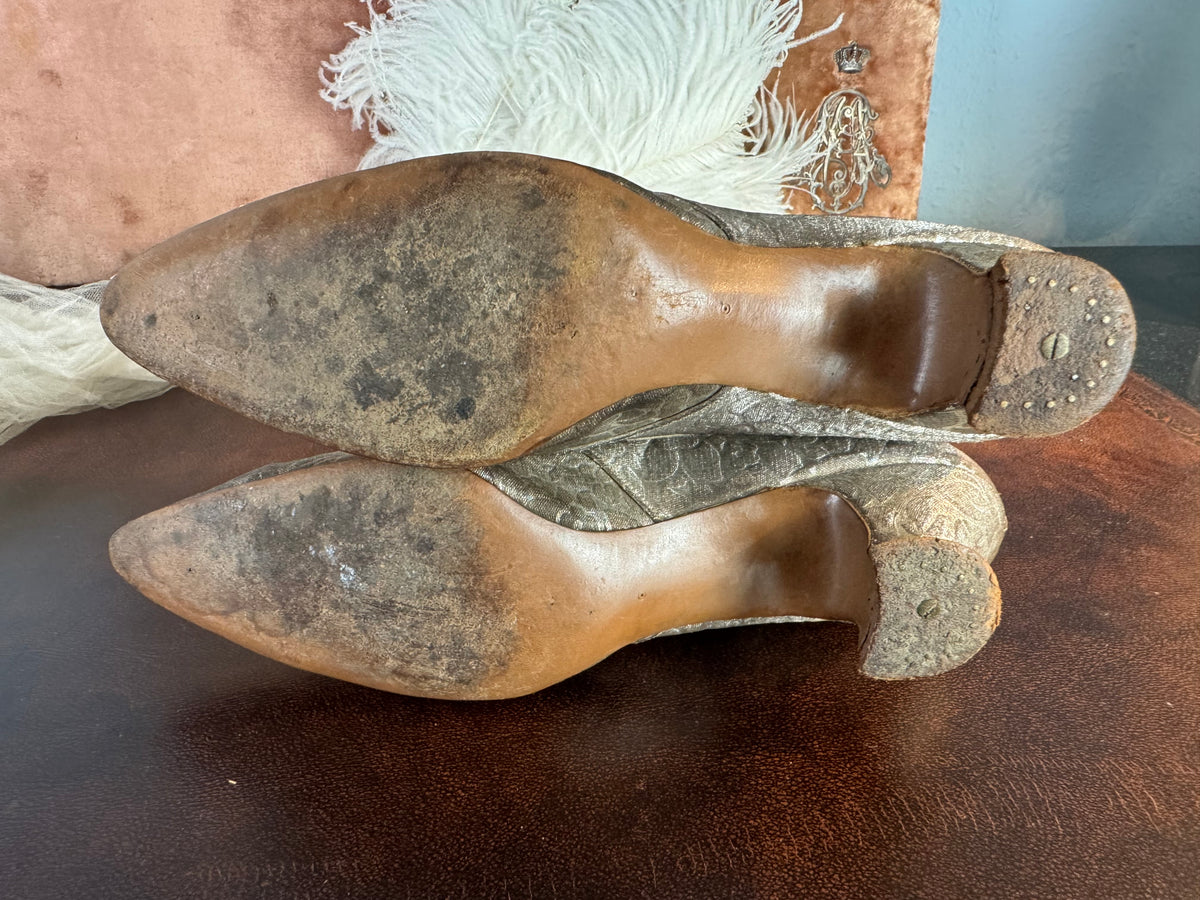 WIENER WERKSTÄTTE Shoes, Enamel Medaillons, Vienna, ca. 1910