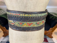 Traditional Leather Satchel with Feather-Quill Embroidery – Transylvania, ca. 1810