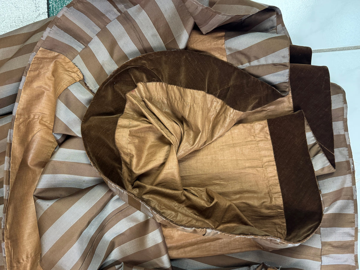 Antique Victorian Striped Day Dress – American Silk Ensemble circa 1891