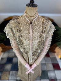 Antique Edwardian Evening Dress ca. 1908 – Painted Silk Panels & Crochet Lace Couture