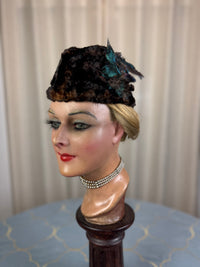 ROYAL Beaver Fur and Bird Hat, from the estate of Princess Clementine d'Orléans, Princess of Saxe-Coburg and Gotha-Koháry, ca. 1860