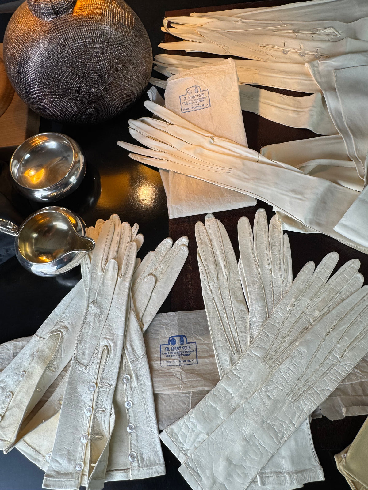 ROYAL Antique Wedding Glove Collection of Archduchess Maria Immakulata, Fr. Adam’s Sohn Vienna, 1900