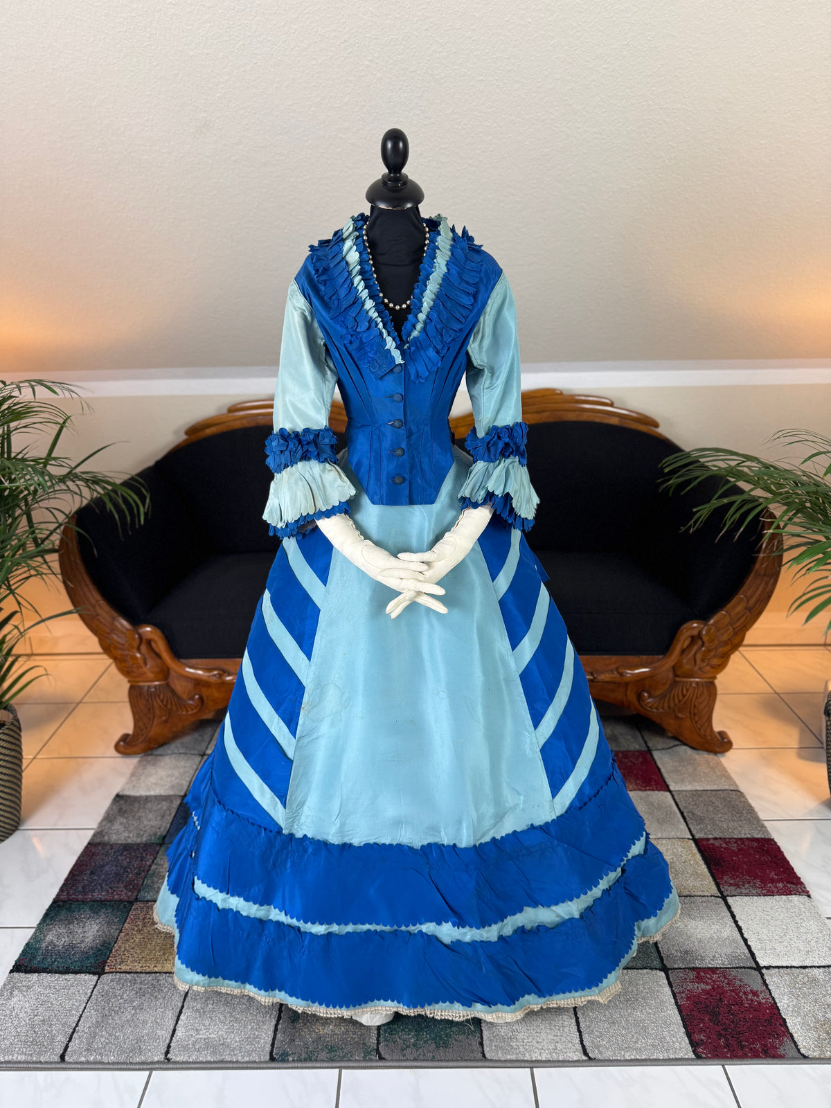 Antique Victorian Evening Dress, England, ca. 1872