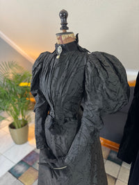 Victorian Silk Dress with Velvet Coat, ca. 1895 - Authentic American Antique Fashion