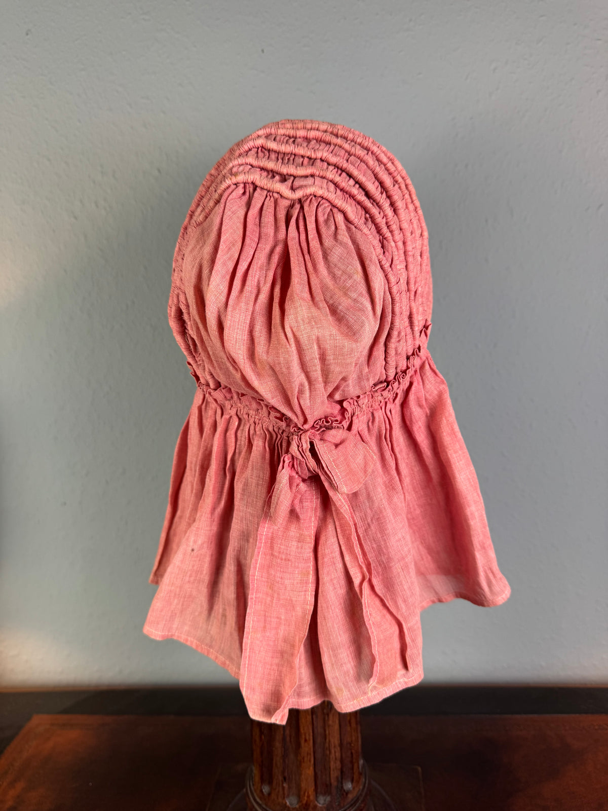 Antique Victorian Pink Quilted Sunbonnet, ca. 1900