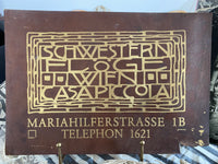Original Advertising Plaque from the "Schwestern Flöge" Fashion Salon, Vienna – Casa Piccola, ca. 1904.