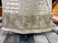 Robe du soir Empire en challis et satin bleu, vers 1815