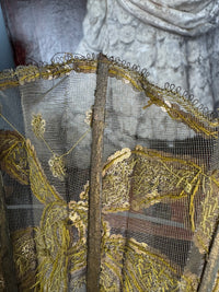 Gold Lace and Sequin Evening Fan ca. 1880 – Antique Victorian Hand Fan