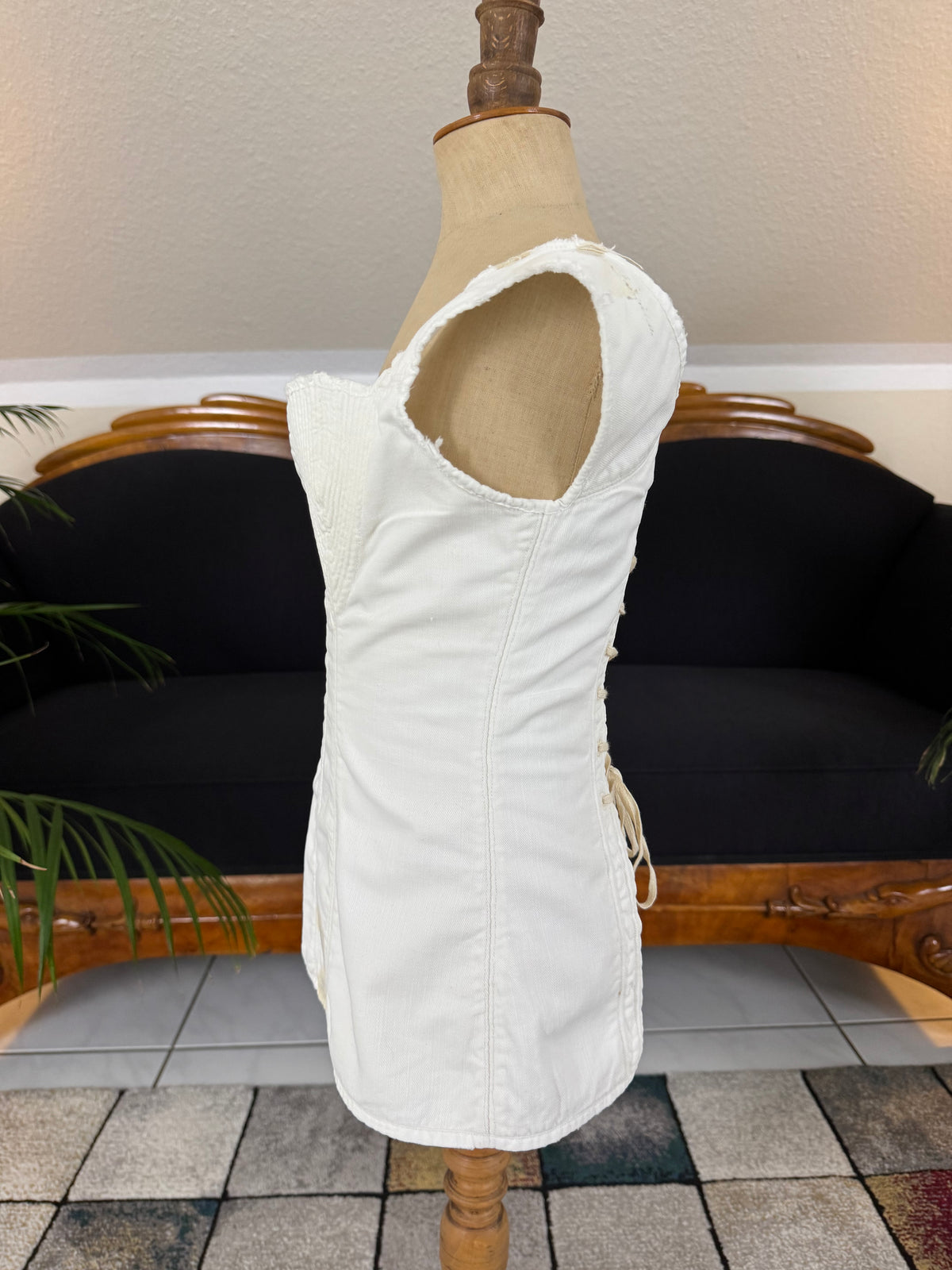 Corded Cotton Corset, ca. 1825–1830 – Regency Fashion, Rare Early 19th‑Century Example