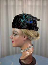 ROYAL Beaver Fur and Bird Hat, from the estate of Princess Clementine d'Orléans, Princess of Saxe-Coburg and Gotha-Koháry, ca. 1860