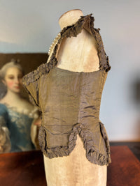 Rococo Bodice for a Young Girl, France, c. 1780 – Antique 18th‑Century Hand‑Sewn Garment