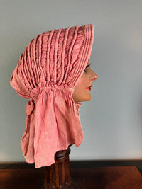 Antique Victorian Pink Quilted Sunbonnet, ca. 1900