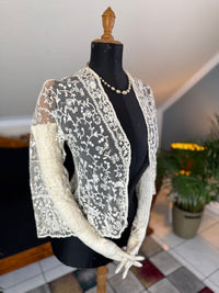 Edwardian White Embroidered Tulle Jacket, England, ca. 1906 – Decorative Overlay Garment
