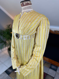 Robe du soir Empire en soie à motifs, vers 1810