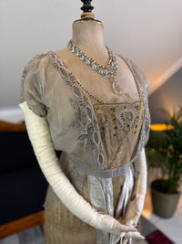 Antique GUSTAVE BEER Evening Dress – Silk Chiffon & Velvet, Paris Couture ca. 1912