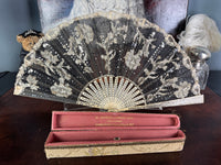Lace Evening Fan ca. 1870 – Antique Fan in Duvelleroy Box