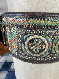 Traditional Leather Satchel with Feather-Quill Embroidery – Transylvania, ca. 1810