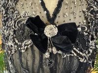 MARC WALTER Exceptional Evening Gown ca. 1904 – Parisian Couture Lace, Tulle & Velvet Masterpiece