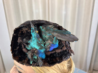ROYAL Beaver Fur and Bird Hat, from the estate of Princess Clementine d'Orléans, Princess of Saxe-Coburg and Gotha-Koháry, ca. 1860