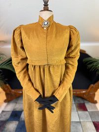 Antique Regency Gown in Gold Moiré Silk, ca. 1815-1820