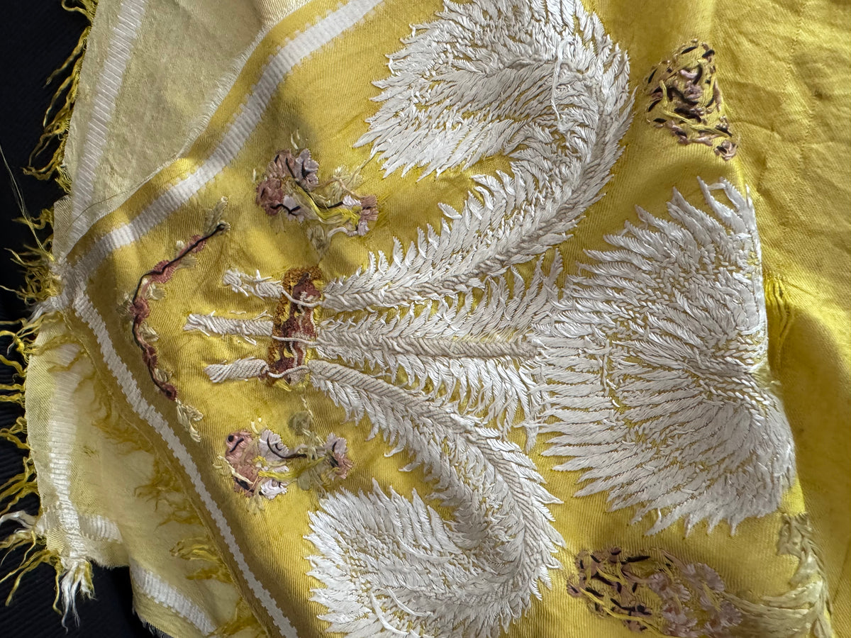 Regency Shawl with Prince of Wales’s Feathers Embroidery, ca. 1805