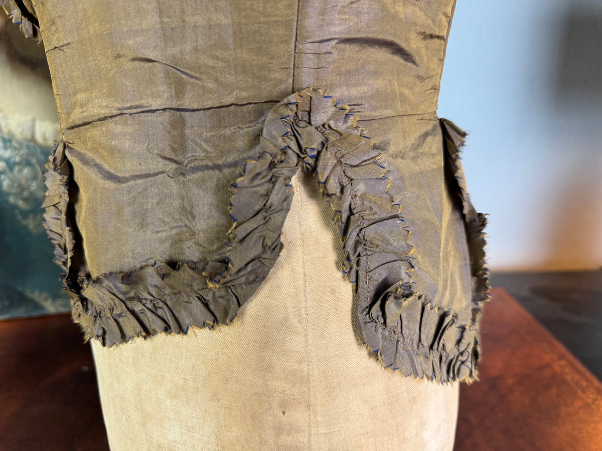 Rococo Bodice for a Young Girl, France, c. 1780 – Antique 18th‑Century Hand‑Sewn Garment