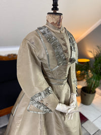 Antique Victorian Silk Gown, England, ca. 1868