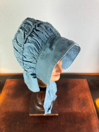 Antique Victorian Blue Cotton Sunbonnet, ca. 1900