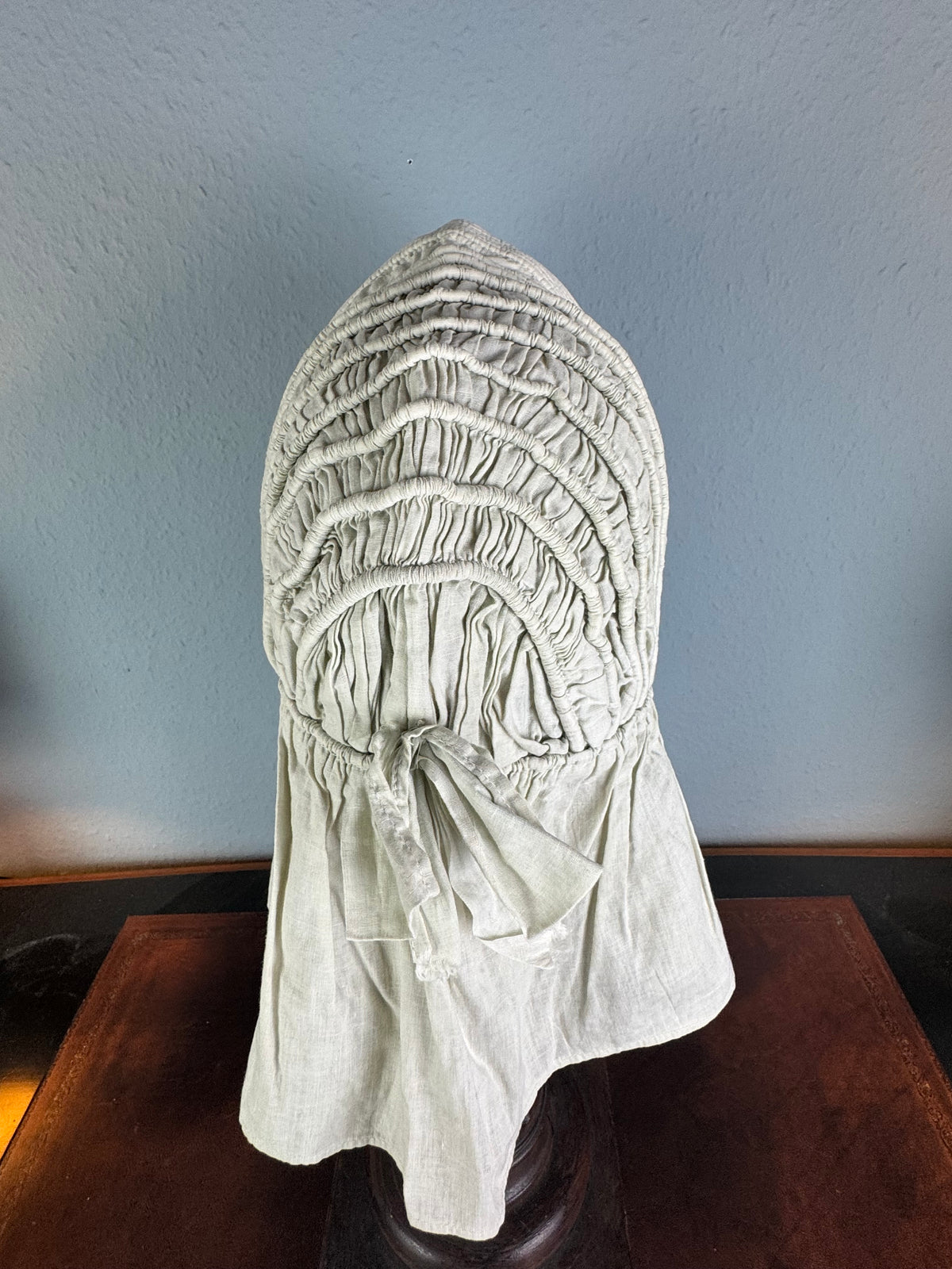 Antique Victorian Light‑Green Quilted Cotton Sunbonnet, ca. 1900