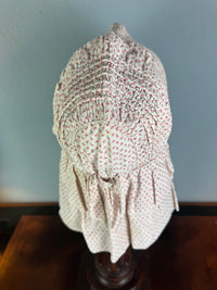 Antique Victorian Printed Cotton Sunbonnet, ca. 1900 – Wide Quilted Brim