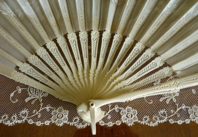Folding Fan, Flying Putto, ca. 1900