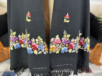 Wool Scarf with Embroidered Floral Motifs, ca. 1900