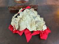 Victorian Lace Bonnet with Red Ribbons, England, ca. 1870