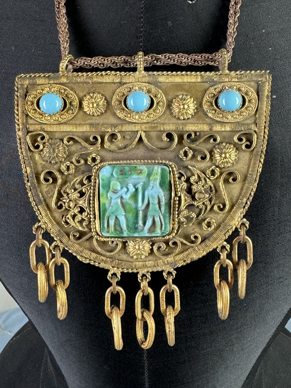 Antique Necklace, Egyptian Motif, Germany, ca. 1890-1900