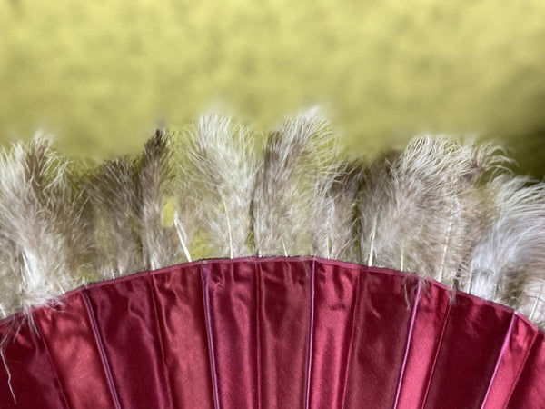 Painted Silk Fan with Feathers, England, ca. 1890