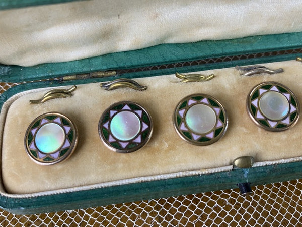 Enamel Star Buttons, England, ca. 1900