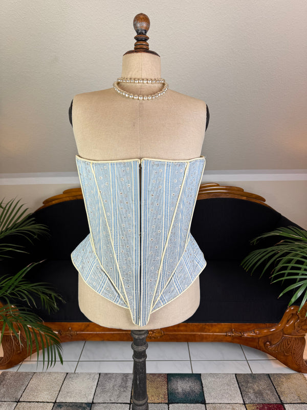 corset dress 18th century Mint Green Floral 18th Century Stays